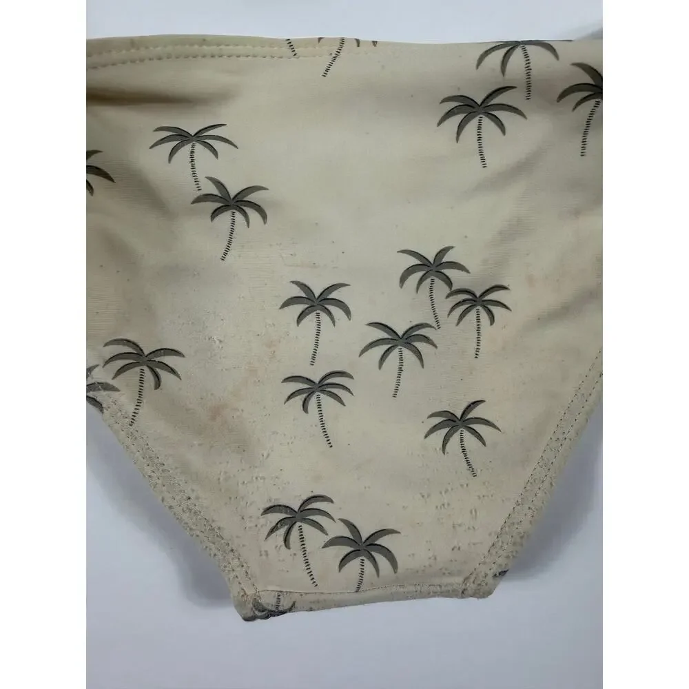 Rylee + Cru Palm Tree Knotted Bikini Swimsuit Natural 2-3 Years